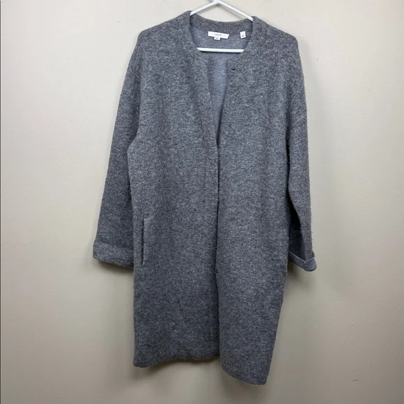 Vince grey Textured Soft Sculpted Car Coat medium - Picture 13 of 16
